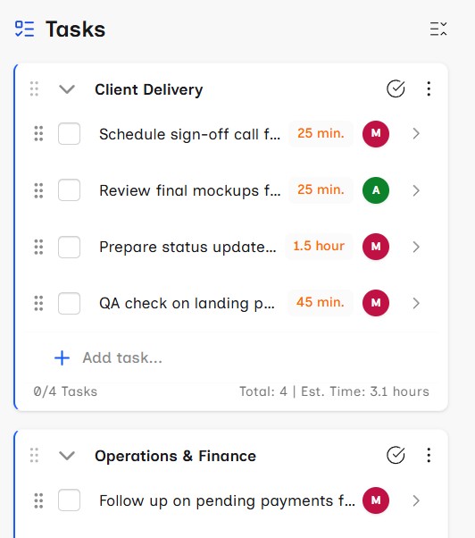 Workspices Tasks management