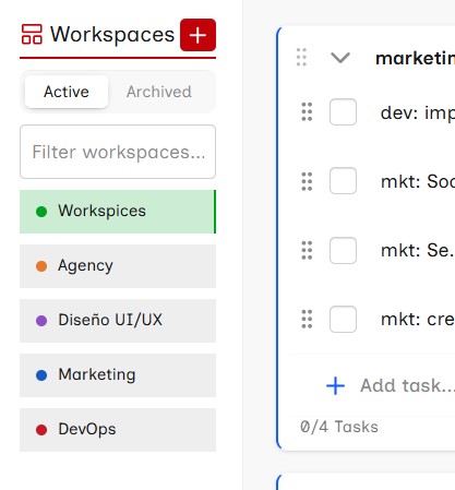 Workspices Workspace overview